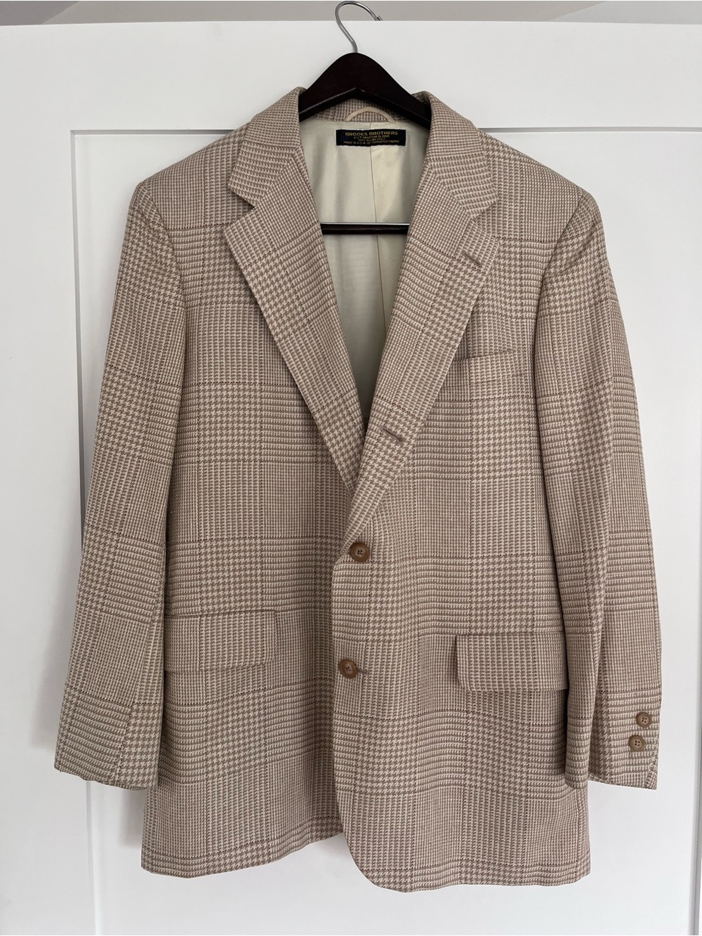 Brooks Brothers Beige Glen Plaid Sport Coat
